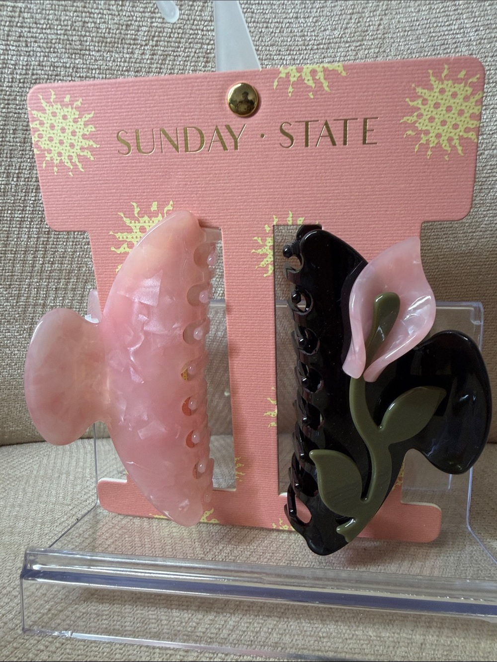 Sunday State Pink & Cream Decorative Hair Claw Clip Set - Picture 3 of 8